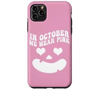 Carcasa para iPhone 11 Pro MAX In October We Wear Pink, Pumpkin Face Groovy Breast Cancer