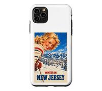 Carcasa para iPhone 11 Pro MAX Invierno en Nueva Jersey Divertido Estilo Vintage Ski Poster