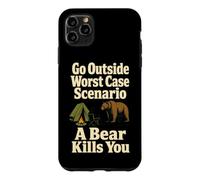 Carcasa para iPhone 11 Pro MAX IR afuera Bear Camping Peor Caso Humor