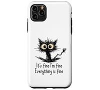 Carcasa para iPhone 11 Pro MAX It's Fine I'm Fine Funny Chaotic Cat Meme Morning Mood