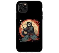 Carcasa para iPhone 11 Pro MAX Japanese Art Cat Ninja Ukiyo-e Anime Samurai Cat Camiseta