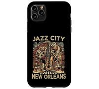 Carcasa para iPhone 11 Pro MAX Jazz City New Orleans Souvenir Hombres Música Saxofón