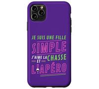 Carcasa para iPhone 11 Pro MAX Je Suis UNE Fille Simple J'aime La Chasse et L'Apéro Cadeau