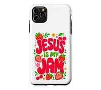 Carcasa para iPhone 11 Pro MAX Jesus is My Jam Cute Christian Strawberry Faith