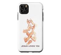 Carcasa para iPhone 11 Pro MAX Jesus Loves You - American Sign Language Watercolor