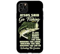 Carcasa para iPhone 11 Pro MAX Jesus Said Go Fishing Fish Story Biblia Pesca Pesca de lubina