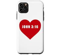 Carcasa para iPhone 11 Pro MAX John 3:16 God So Loved The World Bible Verse Reference Heart