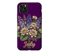 Carcasa para iPhone 11 Pro MAX July Birth Flower Larkspur & Water Lily Cute Floral Birthday