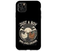 Carcasa para iPhone 11 Pro MAX Just A Boy Who Loves Chickens Retro Farm Blueprint Livestock