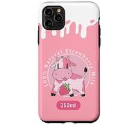 Carcasa para iPhone 11 Pro MAX Kawaii Cute Pink Cow, Strawberry Milk Girl