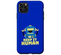 Carcasa para iPhone 11 Pro MAX Keep It Human (Declaración Anti AI) (Funny Robot Graphic)