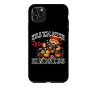 Carcasa para iPhone 11 Pro MAX Kill 'Em with Kindness Corazones Flores Oso De Peluche Gráfico
