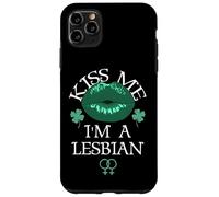 Carcasa para iPhone 11 Pro MAX Kiss Me I'm a Lesbian St Patricks Day Green Lips Les Pride
