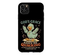 Carcasa para iPhone 11 Pro MAX La Gracia de Dios me Mantiene cuestionando Pato Cristiano