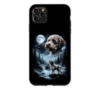 Carcasa para iPhone 11 Pro MAX Lagotto Romagnolo Aullando a la Luna, Perro Retro de los 90