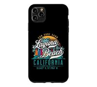 Carcasa para iPhone 11 Pro MAX Laguna Beach California USA Retro Sun Sand Surf Palmeras