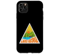 Carcasa para iPhone 11 Pro MAX Lake George New York Mono Line Gráfico Retro Al Aire Libre