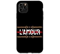 Carcasa para iPhone 11 Pro MAX L'Amour with Printed Golden Style Chains Valentin's Day Love