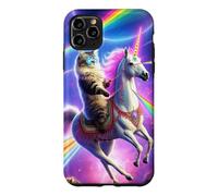 Carcasa para iPhone 11 Pro MAX Laser Eyes Espacio Exterior Gato Montando Llama Unicornio UFO Tacos