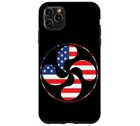 Carcasa para iPhone 11 Pro MAX Lauburu Basque Country Cross Ikurrina Euskal Herria Bandera de Estados Unidos