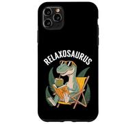 Carcasa para iPhone 11 Pro MAX Lector de Libros de meteoritos de Lectura de Dinosaurios relajados Funny Dino