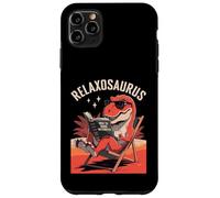 Carcasa para iPhone 11 Pro MAX Lector de Libros de meteoritos de Lectura de Dinosaurios relajados Funny Dino