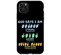 Carcasa para iPhone 11 Pro MAX Lenguaje de señas Americano Manos Verso de la Biblia Cristianismo