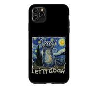 Carcasa para iPhone 11 Pro MAX Let it Gogh Funny Van Gogh Starry Night Raccoon