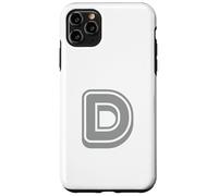 Carcasa para iPhone 11 Pro MAX Letra Retro Negrita Gris - D - diseño de Contorno - Alfabeto