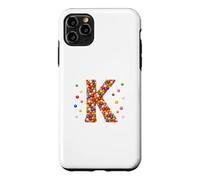 Carcasa para iPhone 11 Pro MAX Letter K Candy Rainbow Sprinkles Monogram Men, Women, Kids