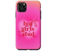 Carcasa para iPhone 11 Pro MAX Libro de Lectura para Chicas Calientes Pink Aura Heart Cute Bows Y2K Bookish