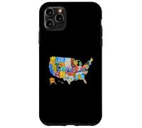 Carcasa para iPhone 11 Pro MAX License Plate American Flag US Map Art American Map Shirt