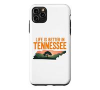Carcasa para iPhone 11 Pro MAX Life Is Better in Tennessee, Scenic TN State Outline Sunset