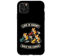 Carcasa para iPhone 11 Pro MAX Life Is Short Race The Corgis Funny Go Kart Racing Lifestyle