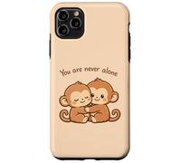 Carcasa para iPhone 11 Pro MAX Lindo Abrazando Baby Monkeys Besties Apoyo Emocional Amor