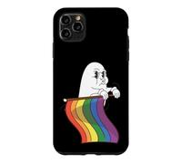 Carcasa para iPhone 11 Pro MAX Lindo Fantasma LGBTQ sosteniendo la Bandera del Arco Iris Orgullo LGBT Halloween