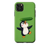 Carcasa para iPhone 11 Pro MAX Lindo pingüino Equilibrio Pepino Dibujos Animados Arte