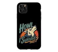 Carcasa para iPhone 11 Pro MAX Lobo Aullando cuestionando la Resistencia Arte Retro