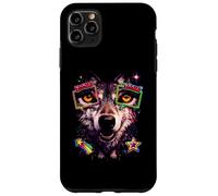 Carcasa para iPhone 11 Pro MAX Lobo Retro con Zoom 80s Vaporwave Gamer