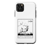 Carcasa para iPhone 11 Pro MAX Loves Animals Nature Wildlife Graphic of Deer and Birds