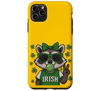 Carcasa para iPhone 11 Pro MAX Lucky Irish Raccoon with Green Sunglasses and Gum
