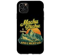 Carcasa para iPhone 11 Pro MAX Machu Picchu Perú Viajes Andes Montañas Puesta del Sol Retro
