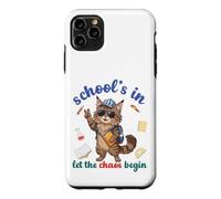 Carcasa para iPhone 11 Pro MAX Maine Coon Cat Regresa a la Escuela Vibra en Let The Chaos Begin