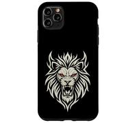 Carcasa para iPhone 11 Pro MAX Majestic Lion Tribal Design Poderosa Cabeza de León Ojos Rojos
