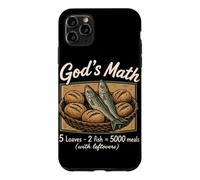 Carcasa para iPhone 11 Pro MAX Matemáticas de Dios 5 Panes 2 Pescado 5000 Comidas Cristiano Jesús Biblia