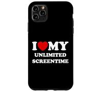Carcasa para iPhone 11 Pro MAX Me Encanta (corazón) mi Tiempo de Pantalla Ilimitado