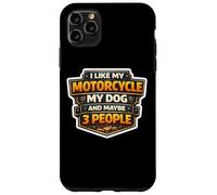 Carcasa para iPhone 11 Pro MAX Me Gusta mi Motocicleta mi Perro y Tal Vez 3 Personas Moto Broma