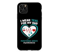 Carcasa para iPhone 11 Pro MAX Me Pongo Verde Azulado para mi papá Concientización sobre la miastenia Gravis