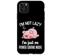 Carcasa para iPhone 11 Pro MAX Mens Womens Kids Lazy Power Saving Cute Show Pig Lover
