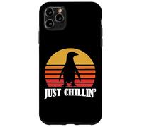 Carcasa para iPhone 11 Pro MAX Mens Womens Kids Retro Vintage Just Chillin' Penguin Lover